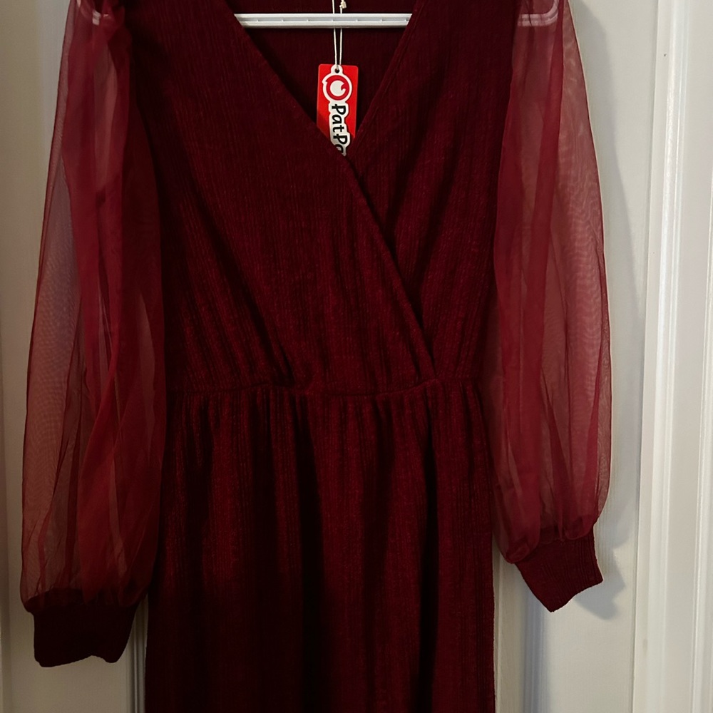 PatPat Deep Red Knit Top - Picture 4 of 5